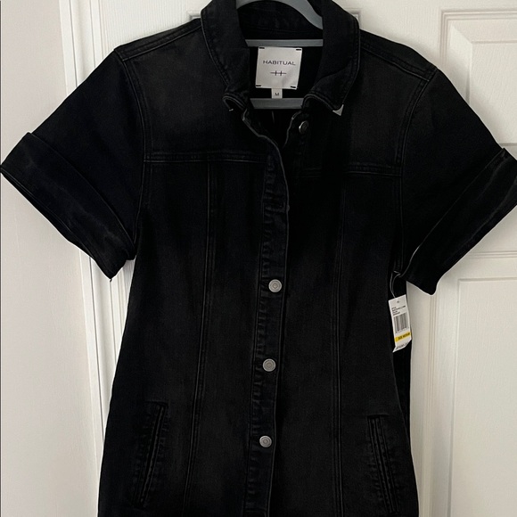 Habitual Black Denim Dress - Picture 1 of 2